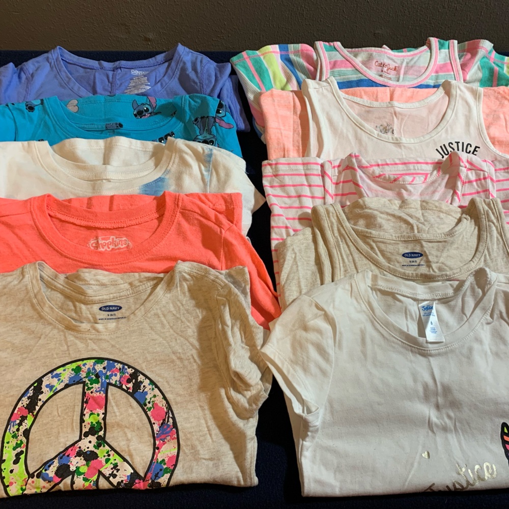 Lot of 10 girls shirts size 6/7